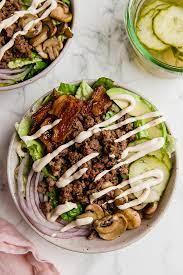 Bunless Beef Burger Bowl - Keto Australia