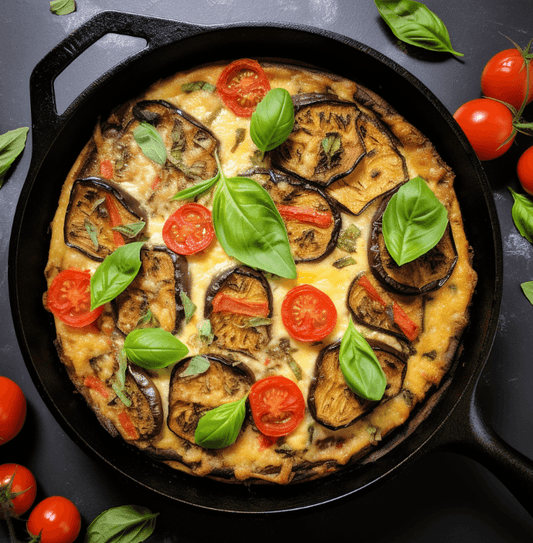 Eggplant and Tomato Frittata with Basil - Keto Australia