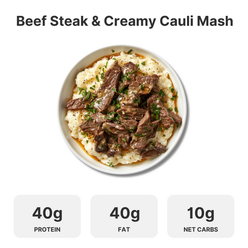 Beef Steak & Cheesy Cauli Mash (Box of 5)